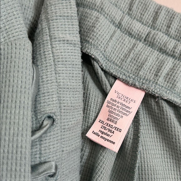 Victoria's Secret XXL Glow Waffle Short sleeve Tee Jogger Set loungewear blue - Picture 6 of 12